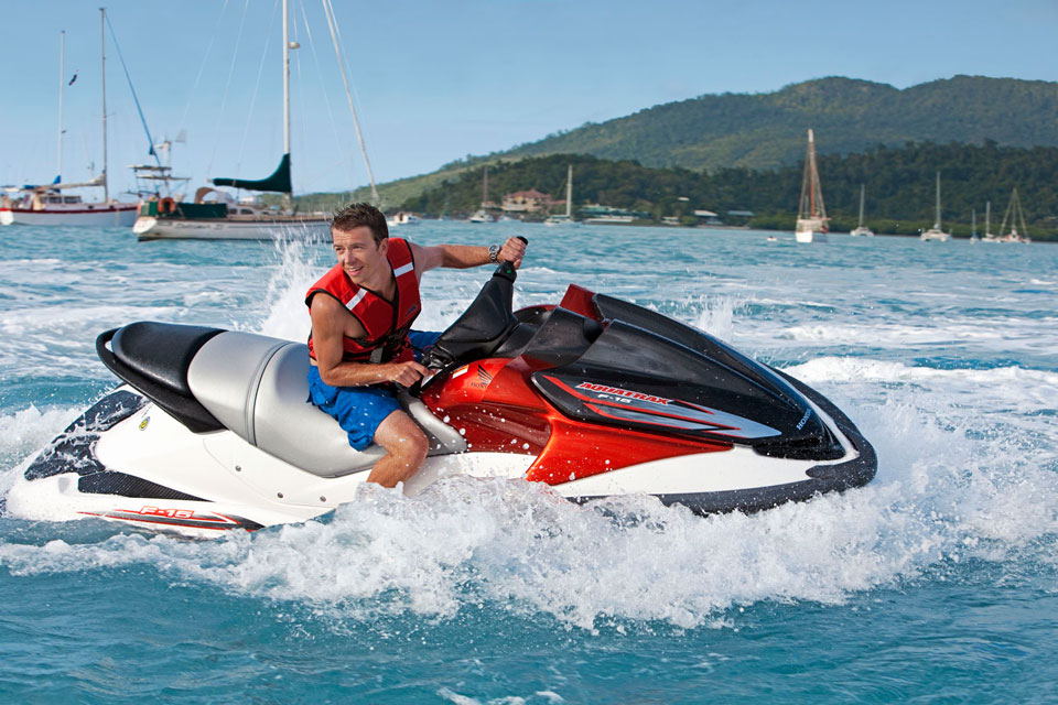 Watersport hire equipment for snorkeling, surfing and jet ski